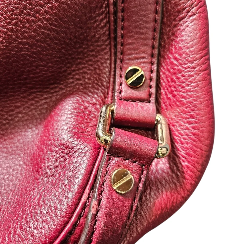 Michael Kors Burgundy Leather Hobo Bag
